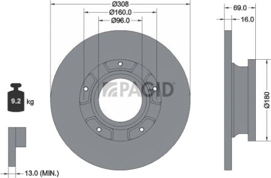 PAGID 55926NC Bremseskive PAGID 55926NC Bremseskive
