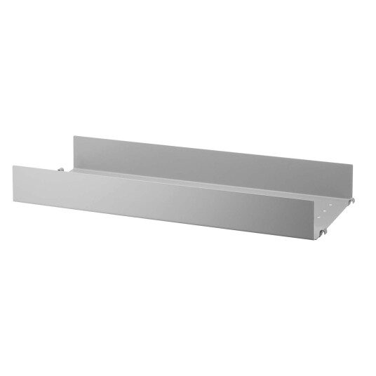 String String Hylle med Høy Kant Metall 20x58 cm Grå String String Hylle med Høy Kant Metall 20x58 cm Grå