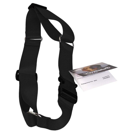 VGW Joggebelte for Hund med Tre Ringer - Sort