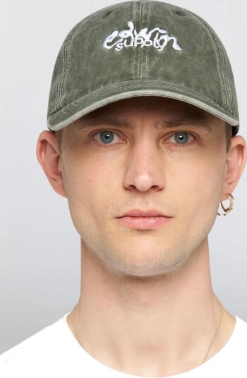 Edwin Soft Washed 6 Panel Cap   Black   Khaki green   ONE SIZE
