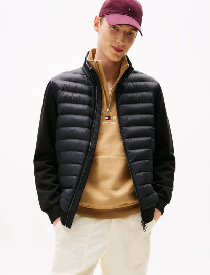 Tommy Hilfiger Mix Media Ess Rwb Stand Collar Black XS Tommy Hilfiger Mix Media Ess Rwb Stand Collar Black XS