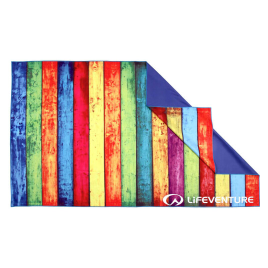 Lifeventure Softfibre Trek Towel Printed OneSize, Striped Planks Lifeventure Softfibre Trek Towel Printed OneSize, Striped Planks