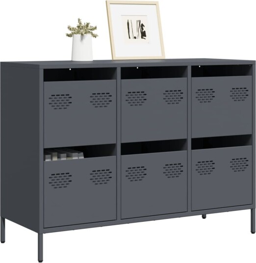 Skjenk antrasitt 101,5x39x73,5 cm kaldvalset stål 8721102930218