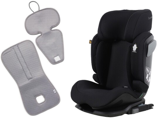Beemoo Recline i-Size Beltestol inkl. Ventilerende Sittepute Black Stone/Grey