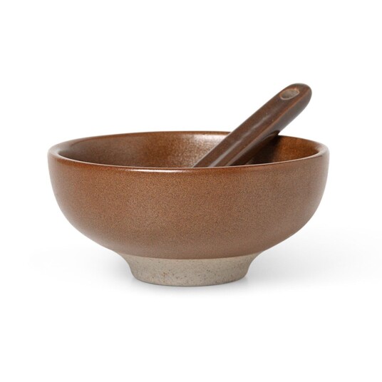 ferm LIVING Petite saltkar med skje 2 deler Chocolate