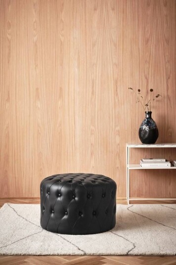 Jotex SKENE sittepuff diameter 60 cm Svart kunstskinn 1061001-02-0 1028791-02-0