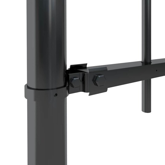  Hagegjerde med spydtopp stål 11,9x1,2 m svart