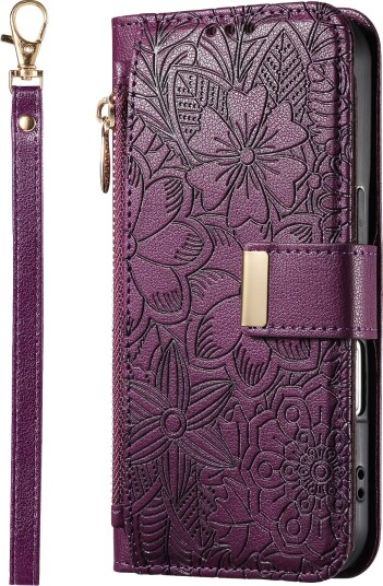 Trolsk Lommebokdeksel med Blomster (iPhone 17) Lilla