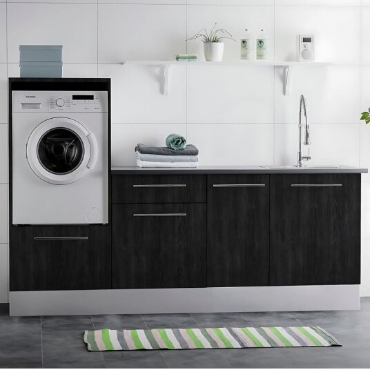 Alterna Vaskerom: Dekkside Overskap 30x72cm Mørk eik
