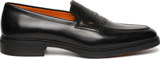 Santoni Easy Penny Loafer Black Calf Santoni Easy Penny Loafer Black Calf