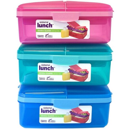 Sistema  Lunch boks line quaddie 1,5L assortert