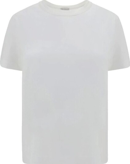 Brunello Cucinelli Dame Topper Hvit S,