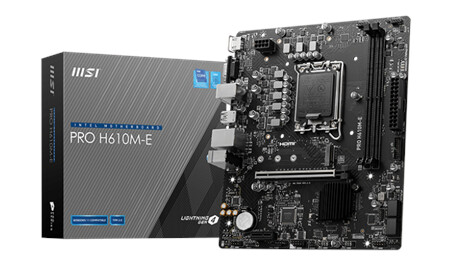 MSI PRO H610M-E Micro ATX Hovedkort med LGA 1700 og DDR5-støtte MSI PRO H610M-E Micro ATX Hovedkort med LGA 1700 og DDR5-støtte