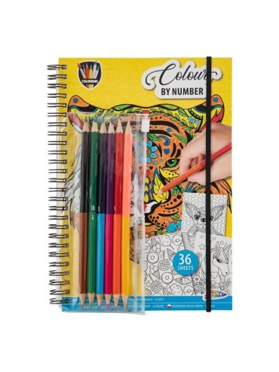 Grafix Color by Number Coloring Book with Crayons. Grafix Color by Number Coloring Book with Crayons.