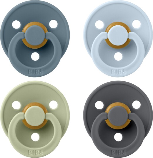 BIBS Colour Smokk 4-Pakk Lateks Str 1 Petrol/Sage/Baby Blue/Iron