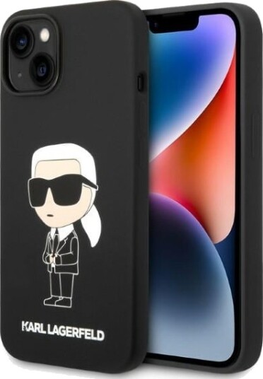 Karl Lagerfeld Ikonik Silikon Deksel til iPhone 14 Plus - Svart