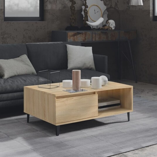 vidaXL Salongbord sonoma eik 90x60x35 cm sponplate vidaXL Salongbord sonoma eik 90x60x35 cm sponplate