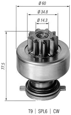 Lite tannhjul, starter MAGNETI MARELLI 940113020114