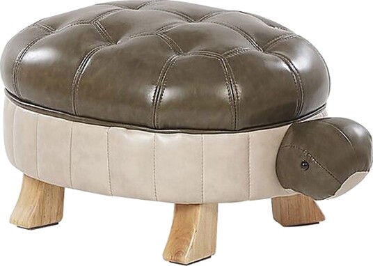 Tartaruga Sittepuff Kunstlær/Grønn/Beige