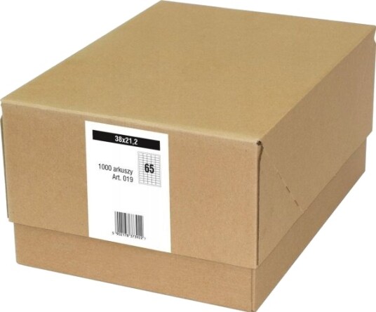 Emerson Selvklebende Etiketter 38X21,2Mm Emerson 019 Qct Eta4t038x212we Hvit 1000 Ark*65Stk