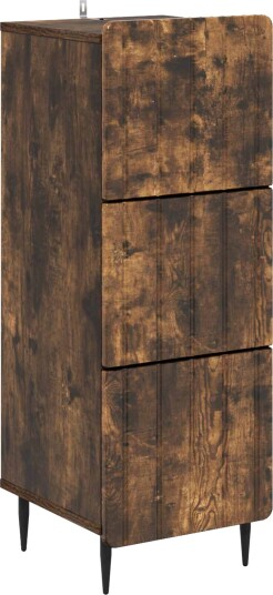 vidaXL Skuffeskap Røkt Eik 33 x 34,5 x 92 cm Konstruert tre