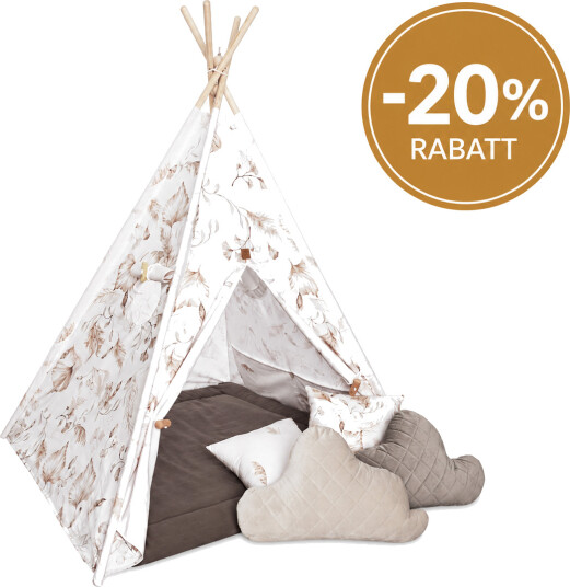 Babysteps Tipi Telt Boho Premium Tipi Med Lekematte Og Puter