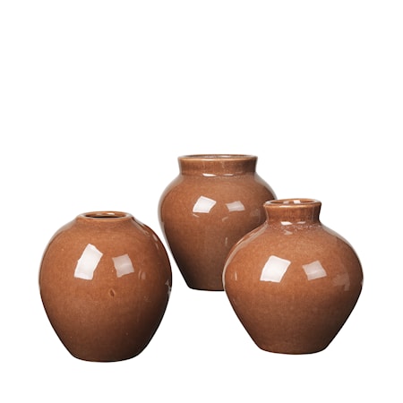 Ingrid Vase Sett med 3 Caramel