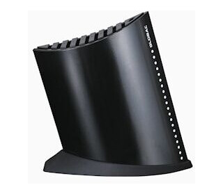 Global Knivblokk f 9 kniver + slipestav, h=27cm, svart
