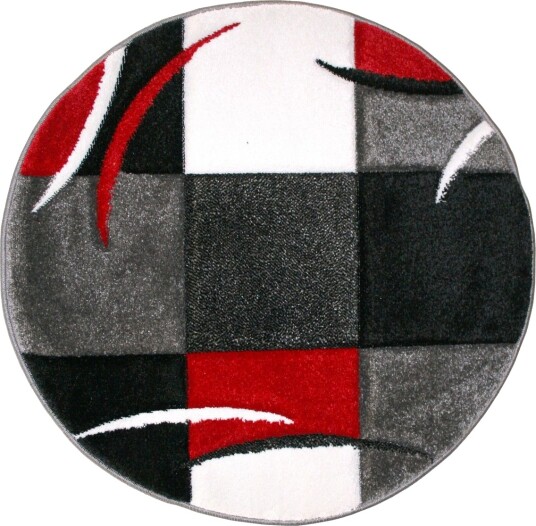 London Patch Friezematte Rund 240 - Rød