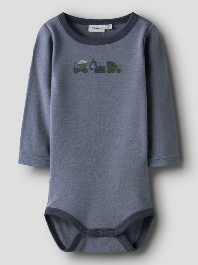 Name It Willow Wool Long Sleeve Body Blå 74