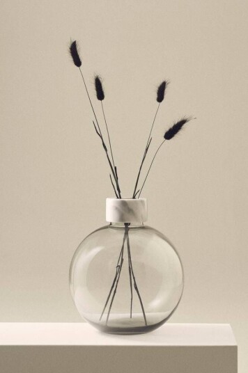 Jotex HILLEVI glassvase - høyde 28,5 cm Grå 1675006-02-24 1665683-01-0
