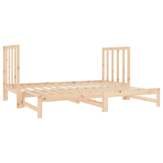vidaXL Uttrekkbar dagseng 2x(90x190) cm heltre furu