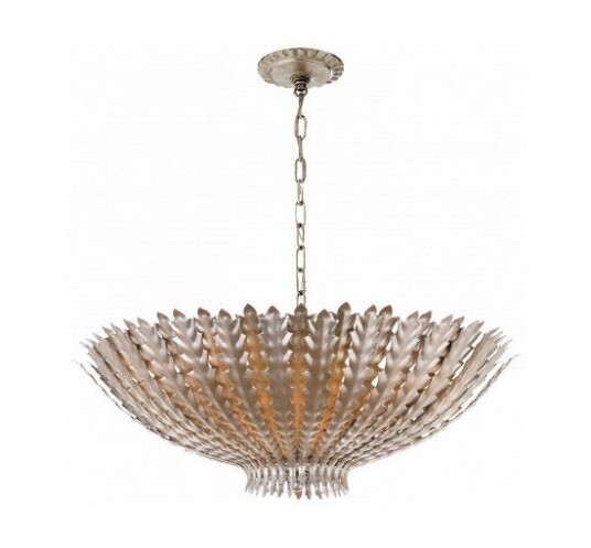 Hampton Large Pendant Burnished Silver Leaf