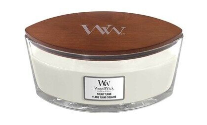 WoodWick Scented candle with crackling wooden wick and wooden lid