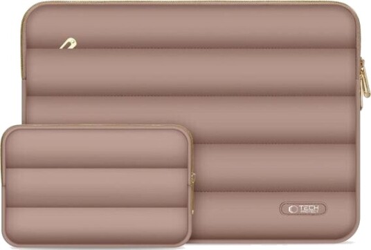 Tech-Protect Puffy 15-16" Laptopveske med Liten Veske - Brun