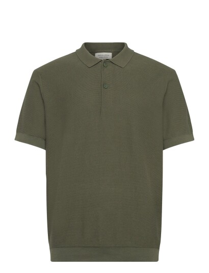 Casual Friday Cfedward Relaxed Polo Knit Khaki green XXL