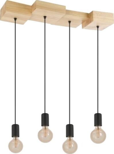 Eglo Halkin Pendellampe 4L E27 Sort/Tre Fsc