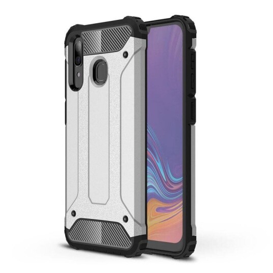 INCOVER Samsung Galaxy A30 Armor Guard Hardt Plastdeksel - Sølv