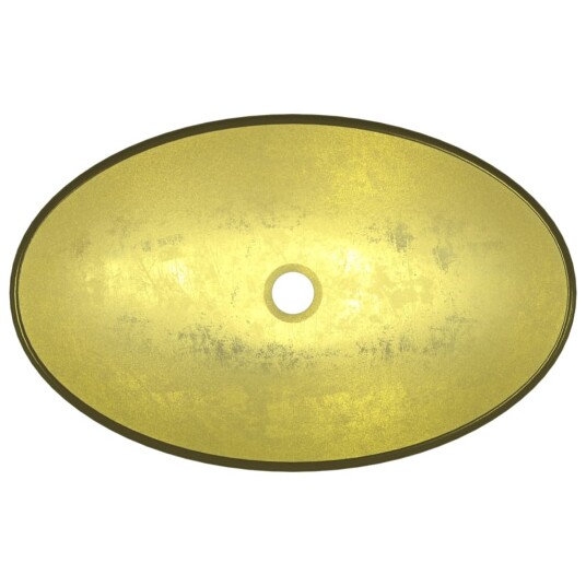 vidaXL Servant herdet glass 54,5x35x15,5 cm gull