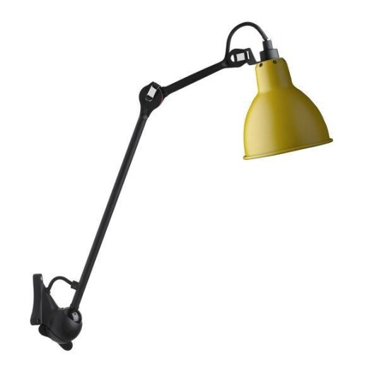 Lampe Gras N222 Vegglampe Matt Sort & Matt Gul Lampe Gras N222 Vegglampe Matt Sort & Matt Gul