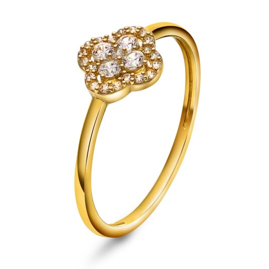 Pan Jewelry Ring i gull med zirkonia størrelse Ring i gull med zirkonia 58