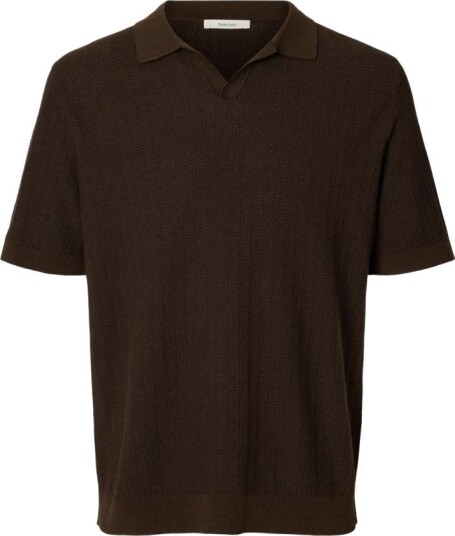 Selected Slhmattis Ss Linen Blend Struc Polo Noos Brown M Selected Slhmattis Ss Linen Blend Struc Polo Noos Brown M