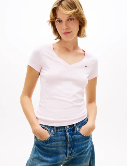 Tommy Jeans Tjw 2Pack V Neck Tee   Pink   XS