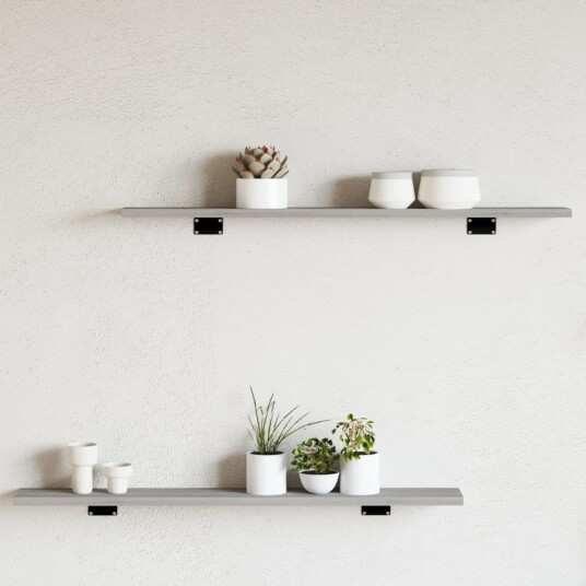 Vegghyller 4 stk grå sonoma 80x10x1,5 cm konstruert tre 8721012209411