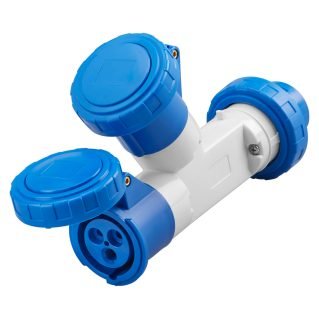 Gewiss Skjøtekontakt 2 VEIS, Inn 16A, 2P+J, 230V, Ut 2x16A, 2P+J, 6H, IP67 GW64010