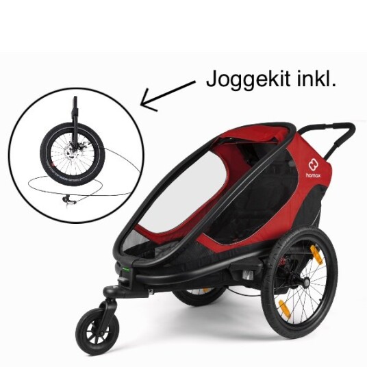 Hamax Multisportsvogn Outback One 1 Sete inkl. Joggekit Red/Black Hamax Multisportsvogn Outback One 1 Sete inkl. Joggekit Red/Black