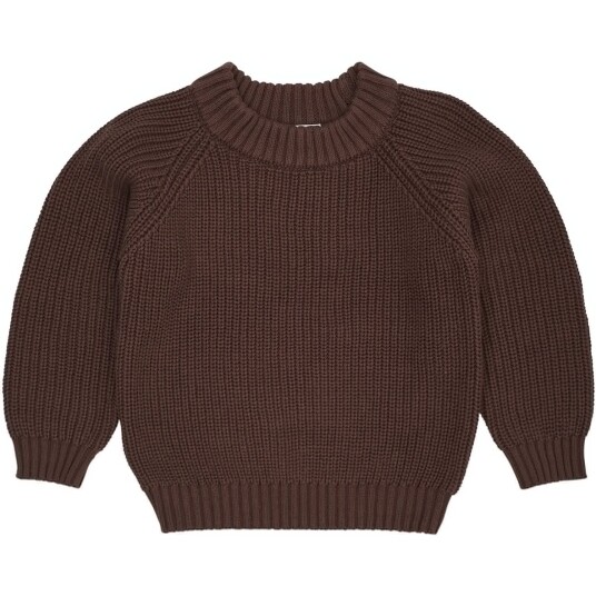 COPENHAGEN COLORS Dk.Brown Strikket Classic Rib Bluse 98