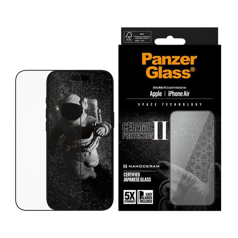 PanzerGlass Ceramic II Skjermbeskyttelse UWF for iPhone Air - Ripebestandig og Sjokkresistent