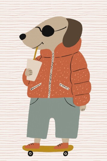 Namly Design Plakat Stilig Hund Skateboard POSTERJ2PZJW Namly Design Plakat Stilig Hund Skateboard POSTERJ2PZJW