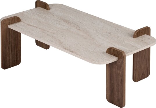 Coffee Table Nordure Travertin Valnöt -